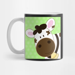 Cute Happy Cow -  Green Mug